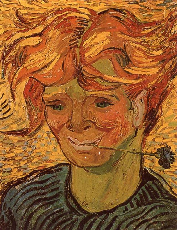 Vincent Van Gogh Young Man with Cornflower (nn04)